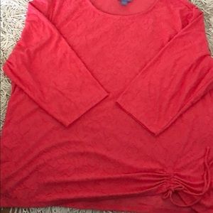 Laura Scott 3X melon colored 3/4 sleeve